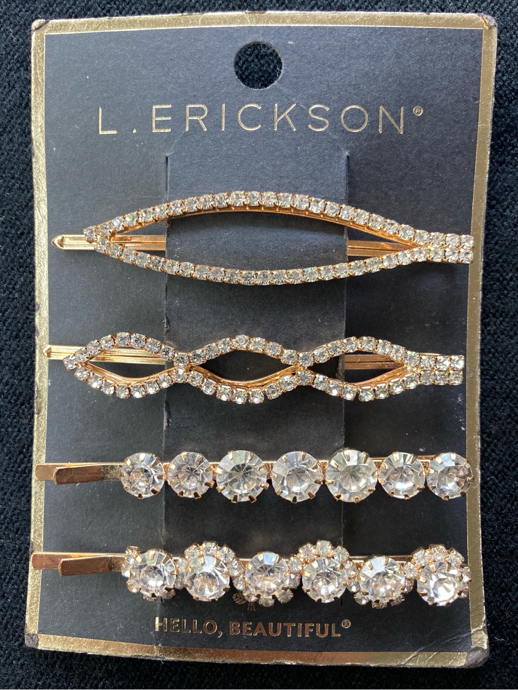 Gold Crystal Hair Clip Set - Sparkling Gold Tones — image 8 of 8